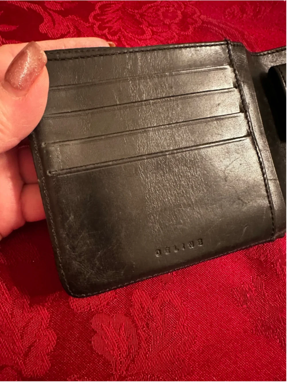 Celine Black Macadam Triomphe Coated Canvas Bifold Wallet